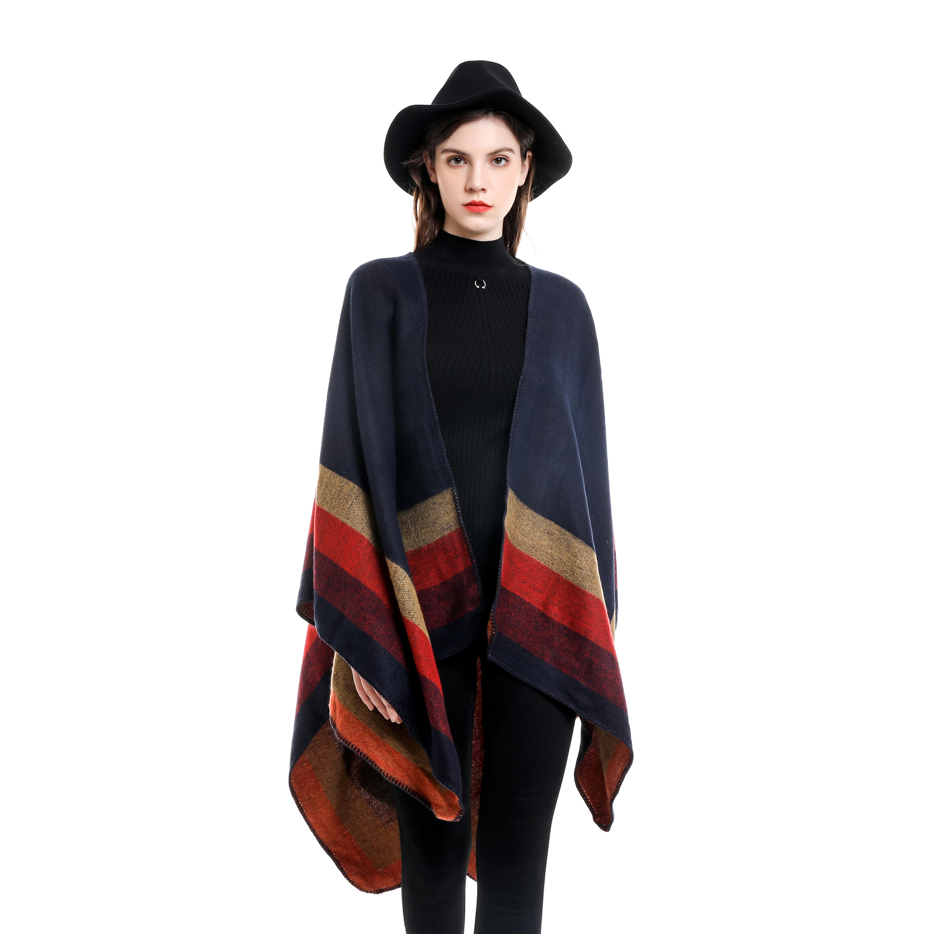 2024 새로운 패션 겨울 따뜻한 격자 무늬 판초와 여 - Women'S Fashion Poncho 리뷰 및 가격