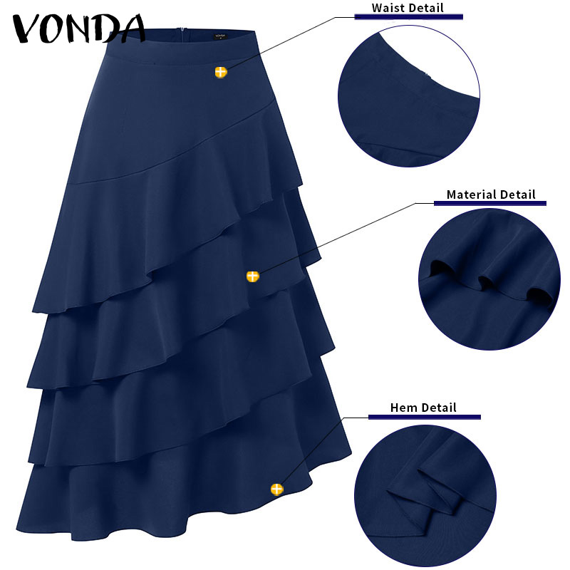 VONDA 플러스 사이즈 5XL 여성 롱 맥시 스커트  - Women'S Fashion Layering 리뷰 및 가격