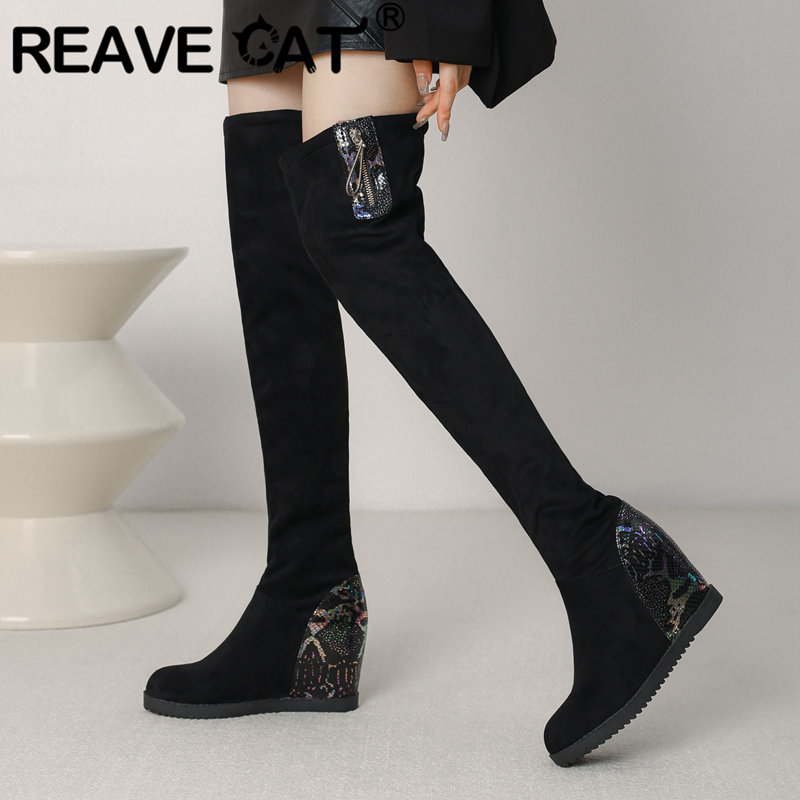 리브캣 패션 허벅지 부츠 믹스 컬러 캐주얼 데일리 롱  - Sale Fashion Women 리뷰 및 가격