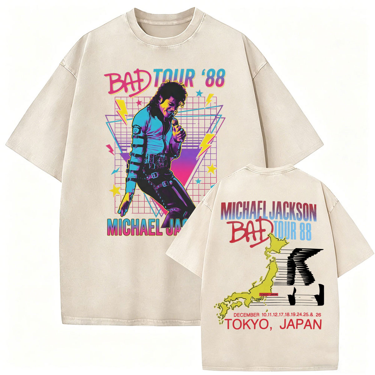 빈티지 워싱 킹 오브 팝 배드 투어 '88 마이클 잭슨 - Women'S Fashion From The 80S 리뷰 및 가격