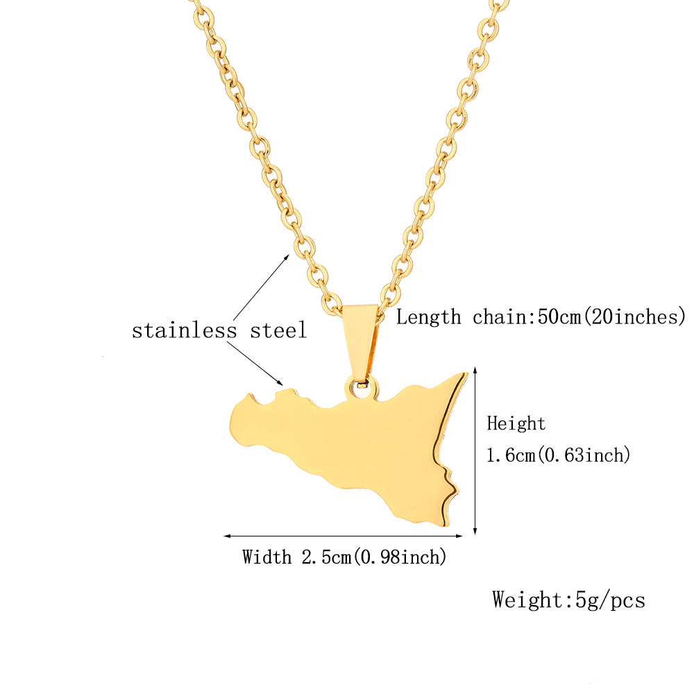 패션 이탈리아 시칠리아 지도 펜던트 목걸이 여성 남성  - Women'S Fashion Guide 리뷰 및 가격