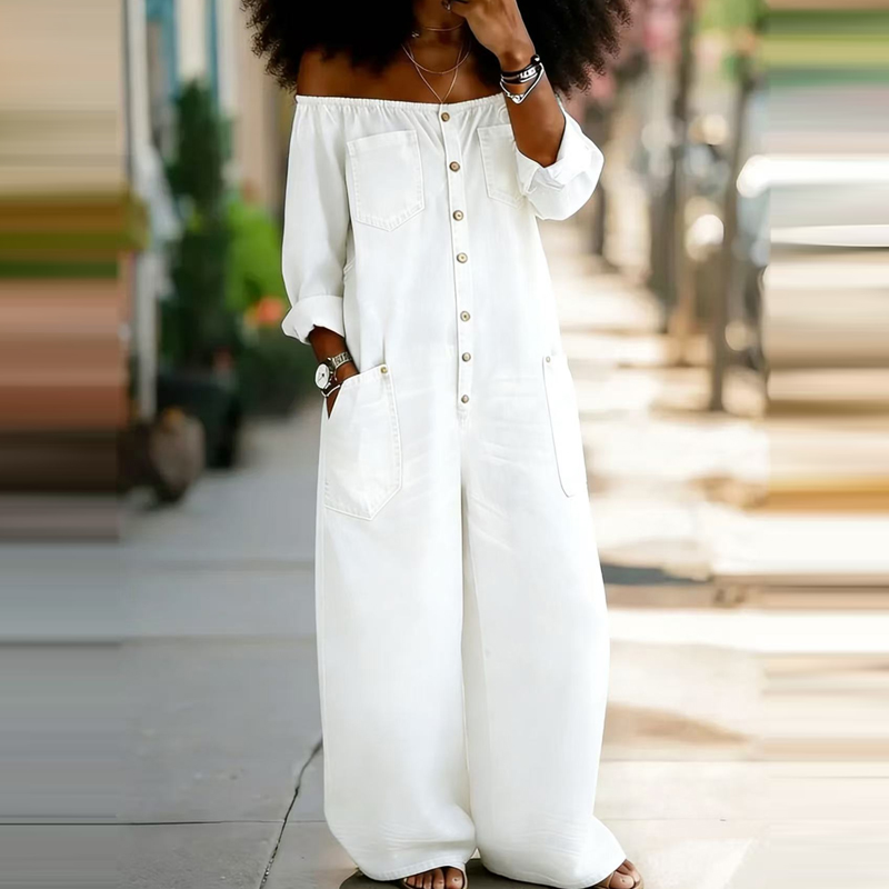 우아한 오프숄더 데님 롬퍼 여성 패션 스트리트 긴팔 루 - Women'S Fashion Vintage Off Shoulder Long Sleeve Jumpsuit 리뷰 및 가격