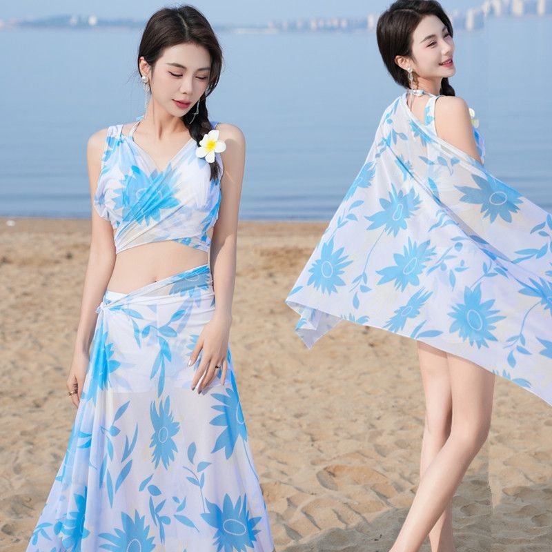 새로운 패션 트라이앵글 비키니 3종 수영복 여성 쉬폰  - Women'S Fashion Middle Ages 리뷰 및 가격