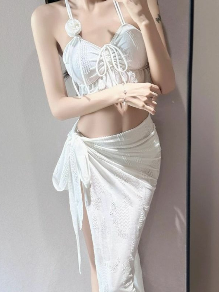 여성용 플로럴 투피스 수영복 패션 컷아웃 패드 브라탑  - Women'S Fashion Middle Ages 리뷰 및 가격