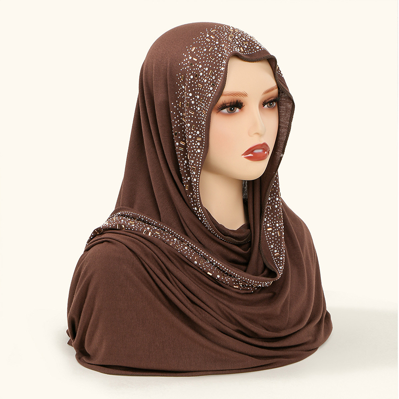 라마단 무슬림 쉬머 라인스톤 저지 코튼 히잡 스카프 여 - Women'S Fashion Headbands 리뷰 및 가격