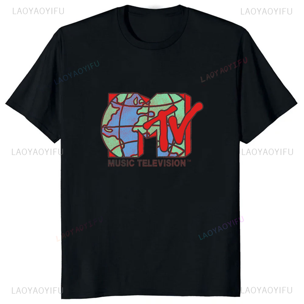 클래식 MTV 레트로 디자인 로고 프린트 그래픽 남성  - Women Fashion Logo Design 리뷰 및 가격